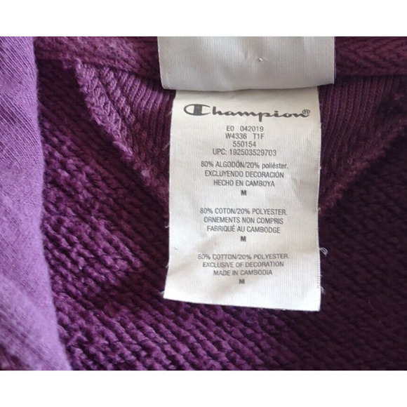 Champion Hoodie and Pant Set Womens M 100 Anniversary Chenille Logo Purple - Picture 8 of 16